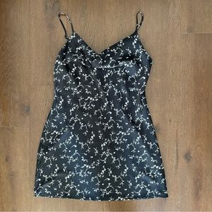 urban outfitters satin cowl neck mini dress